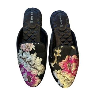 Birdies Phoebe Slides in Floral Jacquard Size 5.5